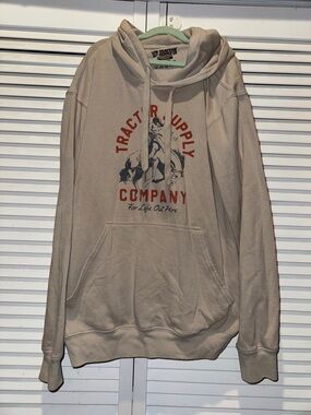 Tractor Supply Co. Men's Beige Graphic Pullover Hoodie